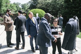 Event Party : WASHINGTON, DC - MAY 14: Michelle Tay of Art Info, (R) attends Savile Row Bespoke and America at the British Ambassador's Residence on May 14, 2015 in Washington, DC. (Photo by Greg Kahn/Getty Images for The British Embassy)