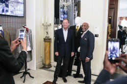 Event Party : WASHINGTON, DC - MAY 14: Actor and writer Anthony Peck and Andrew Ramroop of Maurice Sedwell, attend Savile Row Bespoke and America at the British Ambassador's Residence on May 14, 2015 in Washington, DC. (Photo by Greg Kahn/Getty Images for The British Embassy)