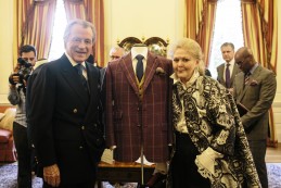 Event Party : WASHINGTON, DC - MAY 14: Leo Daly (L) and wife Grega (R) attend Savile Row Bespoke and America at the British Ambassador's Residence on May 14, 2015 in Washington, DC. (Photo by Greg Kahn/Getty Images for The British Embassy)