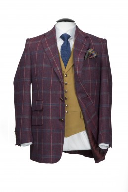 Clothing Shots : Savile Row and America- Huntsman- Leo Daly Redcurrant Huntsman tweed coat