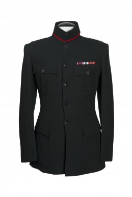 Clothing Shots : Savile Row and America- Welsh & Jefferies- Black military jacket with red collar detail -  Ghurka regiment